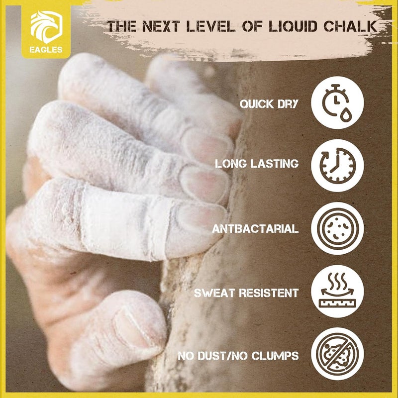 Eagle's Pro Grade Gym Liquid Chalk 50, 120 or 280ml Mess-Free Chalk for Weightlifting, Gymnastics Rock Climbing, Pole Grip, Sports Dries in Seconds - Sweat-Resistant and Long Lasting - Image 3